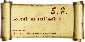 Soltész Hümér névjegykártya